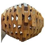 Geometric Wooden Block Art Basket
