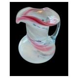 Pink & White Petite Swirl Art Glass Vase