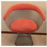 Pair of Vintage Knoll Platner Armchairs with Orange Fabric