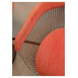Pair of Vintage Knoll Platner Armchairs with Orange Fabric