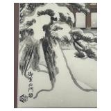 Nisaburo Ito Japanese Framed Woodblock Print - Ninnaji Temple in the Snow