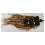 Senoufo Ceremonial Mask - Ivory Coast, 13-Inch Carved Wood with Raffia Hair
