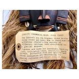 Senoufo Ceremonial Mask - Ivory Coast, 13-Inch Carved Wood with Raffia Hair