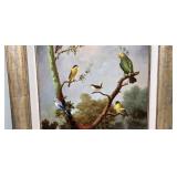 Jeannine Albert, Birds in Landscape Oil on Canvas, Framed