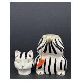 Vintage Vanderbilt by Taste Setter Sigma Cat Coffee/Tea Pot, 10 Inch Ceramic Black and White