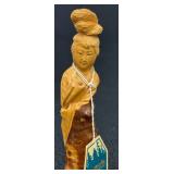 Hand-Carved Chinese Wood Carving Figurine - Vintage 4.5 in Tall