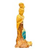 Hand-Carved Chinese Wood Carving Figurine - Vintage 4.5 in Tall