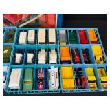 Matchbox Cars Collection - Vintage Assorted Toys in Vintage Blue Matchbox Case