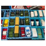 Matchbox Cars Collection - Vintage Assorted Toys in Vintage Blue Matchbox Case