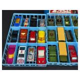 Matchbox Cars Collection - Vintage Assorted Toys in Vintage Blue Matchbox Case