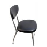 Gazelle Chairs (Lot of 4) - Vintage Mid-Century Black Vinyl Dining Chairs