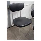 Gazelle Chairs (Lot of 4) - Vintage Mid-Century Black Vinyl Dining Chairs