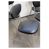 Gazelle Chairs (Lot of 4) - Vintage Mid-Century Black Vinyl Dining Chairs
