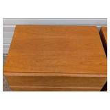 Dixie Scova Vintage Wood Nightstands, Pair - 3-Drawer Bedside Tables