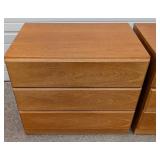 Dixie Scova Vintage Wood Nightstands, Pair - 3-Drawer Bedside Tables