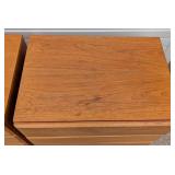 Dixie Scova Vintage Wood Nightstands, Pair - 3-Drawer Bedside Tables