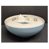 Mid Century Modern Iroquois China in Blue Diamonds Pattern Creamer Pitcher & Sugar Bowl / Ben Seibel Blue Diamonds