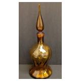 Mid Century Empoli Italian Art Glass Genie Bottle Decanter