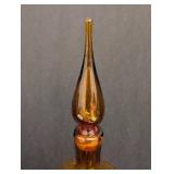 Mid Century Empoli Italian Art Glass Genie Bottle Decanter