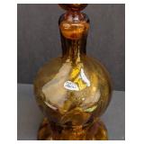 Mid Century Empoli Italian Art Glass Genie Bottle Decanter