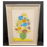 Harris Strong Ceramic Tile Art - Framed Floral Bouquet
