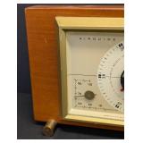 Airguide Barometer - Vintage Wooden Case Weather Instrument with Temp & Humidity Gauges