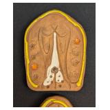 Mid Century Two Piece Dog Figurine Ceramic Wall Hanging