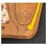 Mid Century Two Piece Dog Figurine Ceramic Wall Hanging