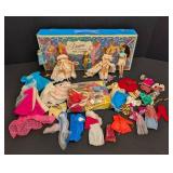 Vintage Dawn Doll Case with 3 Vintage Dawn Dolls & Outfits