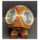 Jason Vintage Wood Barometer Weather Station with Hygrometer & Thermometer - 5.5 in