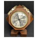 Jason Vintage Wood Barometer Weather Station with Hygrometer & Thermometer - 5.5 in