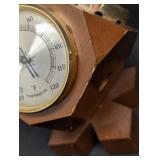 Jason Vintage Wood Barometer Weather Station with Hygrometer & Thermometer - 5.5 in