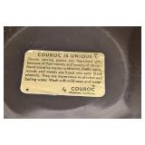 Mid Century Couroc Mushroom Platter, Satin Black with Wood Inlay