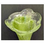 Vintage Green Glass Vase - Poland Made