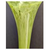 Vintage Green Glass Vase - Poland Made