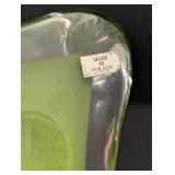Vintage Green Glass Vase - Poland Made