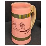 Set of Four Vintage Benner Siesta Ware Barrel Tiki Mugs with Wooden Handles