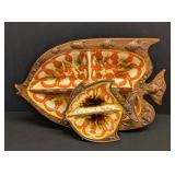 Mid Century Treasure Craft Fish-Shaped Ceramic Serving Plates (2)