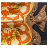 Mid Century Treasure Craft Fish-Shaped Ceramic Serving Plates (2)