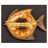 Mid Century Treasure Craft Fish-Shaped Ceramic Serving Plates (2)