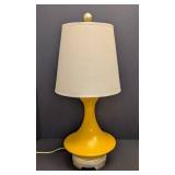 Vintage Mid Century Yellow Ceramic Table Lamp