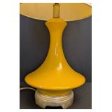 Vintage Mid Century Yellow Ceramic Table Lamp