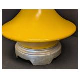 Vintage Mid Century Yellow Ceramic Table Lamp