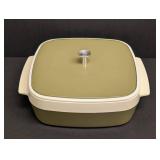 Vintage Thermo Serv West Bend Avocado Green Insulated Serving Dish with Lid
