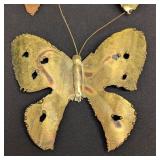 Three Vintage Copper Butterfly Wall Hangings - Rustic Metal Wall Decor