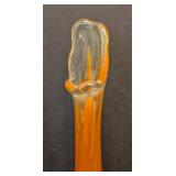 Mid Century Viking Hand Blown Orange Swung Glass Vase