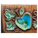 Vintage Treasure Craft No. 970 Ceramic Pedestal Pot Planter - Heart & Leaves Decor
