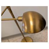 Holtkotter Leuchten Brass Swing-Arm Floor Lamp - Adjustable Height - Wall-Switch Operated