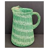 Vintage Mid Century Green Spaghetti-String Pitcher