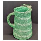 Vintage Mid Century Green Spaghetti-String Pitcher